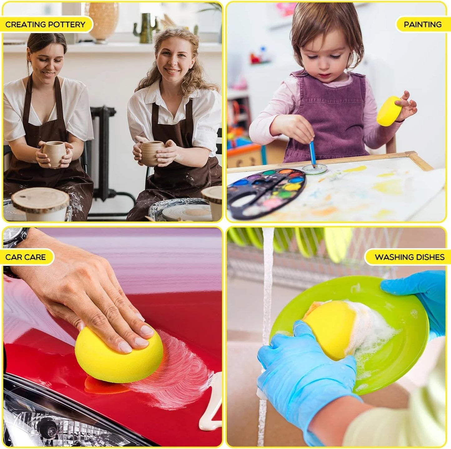 MMOOKA MMOOKA 10/20Pcs/Pack Round Shape Ceramic Sponge Throwing Water Absorbing Foam Pottery Sculpture Clay Foam Cleaning Clays Painting ToolsMMOOKA.COM