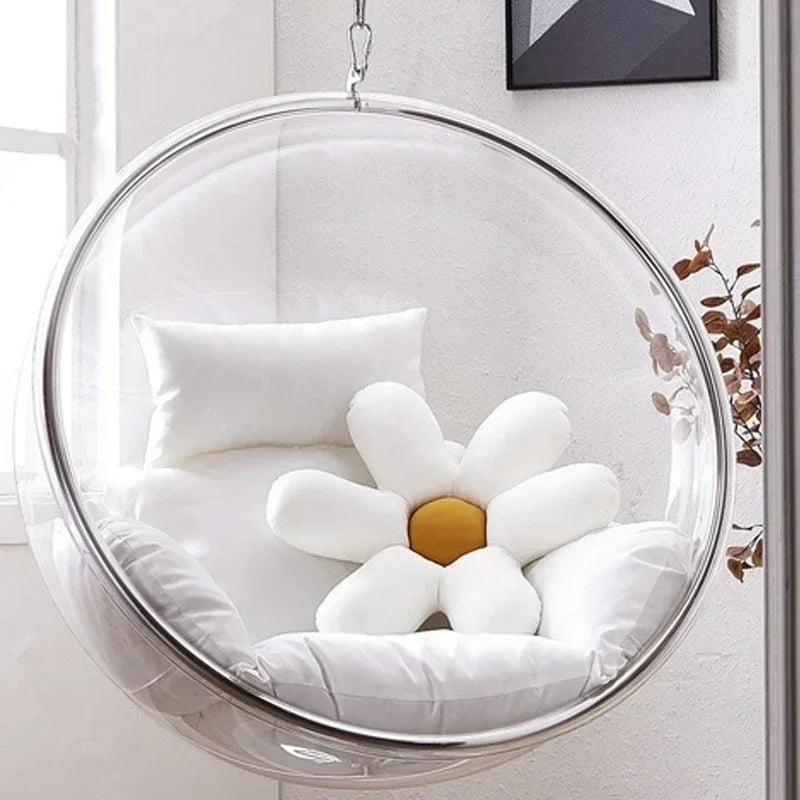 MMOOKA Hanging Ball Space Chair Glass Ball Indoor Single Hanging Chair Hanging Basket Outdoor Swing Home Stay Transparent Bubble Chair