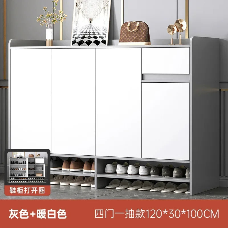 MMOOKA Entrance Shoe Cabinet Light Luxury Home Entrance Shoe Rack Large Capacity Multi-layer Entrance Cabinet Balcony Storage Locker