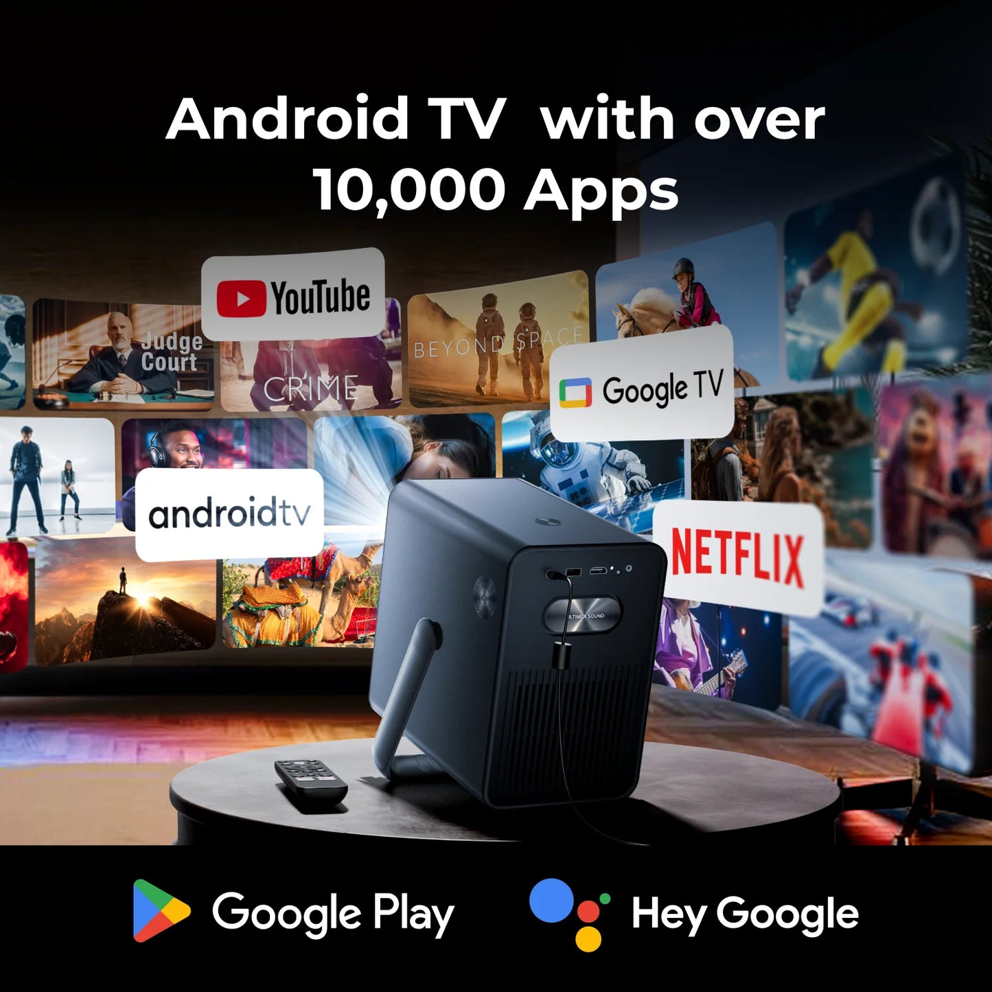 ANTNX ULTIMEA Poseidon E40 Full HD 1080P Projector 4k for Movies Android TV 11.0 with Netflix, 4K Decoding, Dolby Audio, Home Theater ANTNX.COM