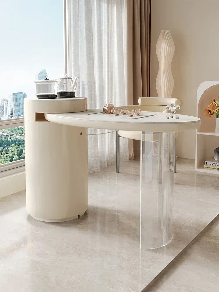 MMOOKA Balcony Small Tea Table Stone Plate Light Luxury Tea Making Table Kung Fu Tea Table Modern