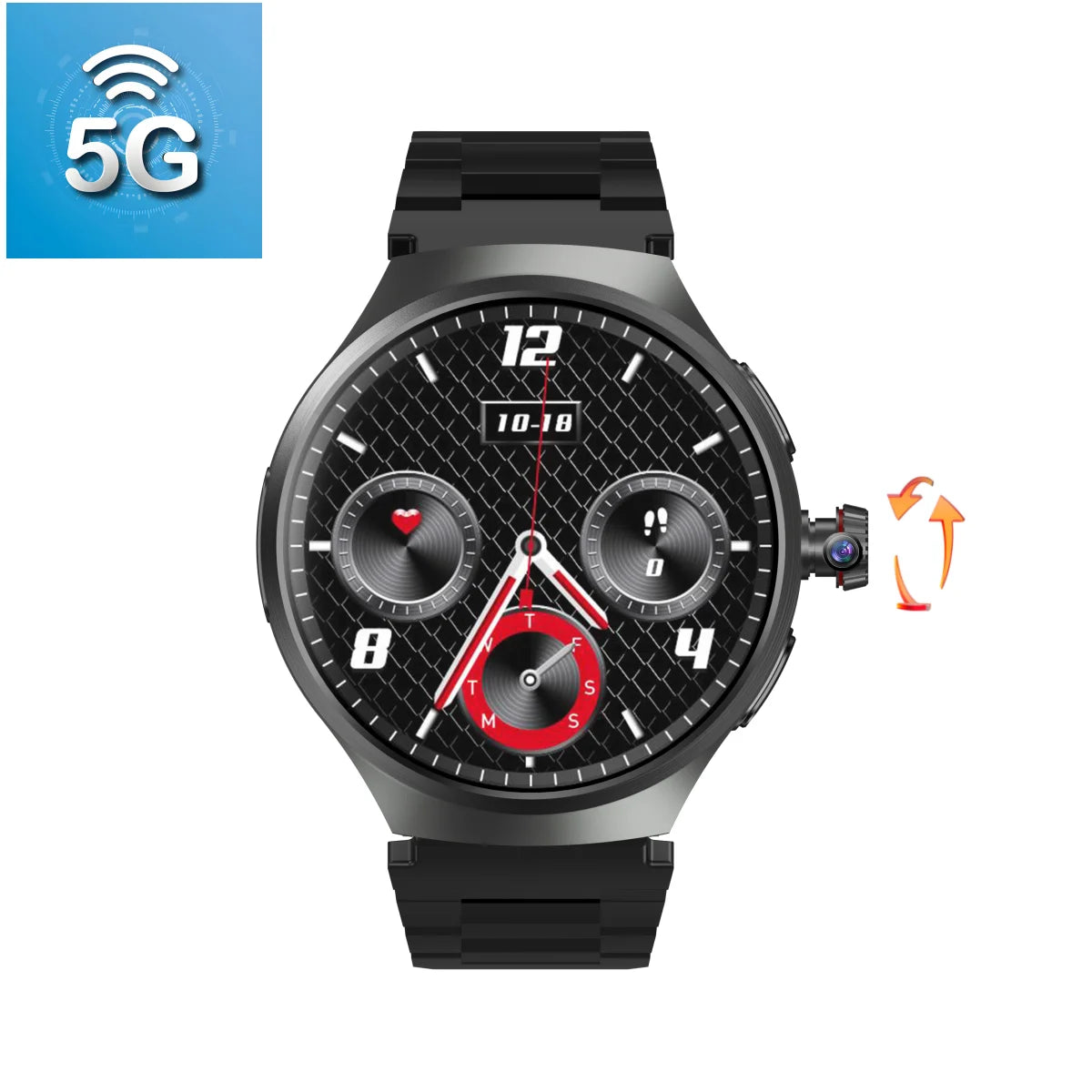 MMOOKA 2025 NEW VP50 Smartwatch 4g/5g Sim Card Android 10.0 System 180° Pull out Camera GPS WIFI Play Game Whatsapp Tiktok Smart Watch
