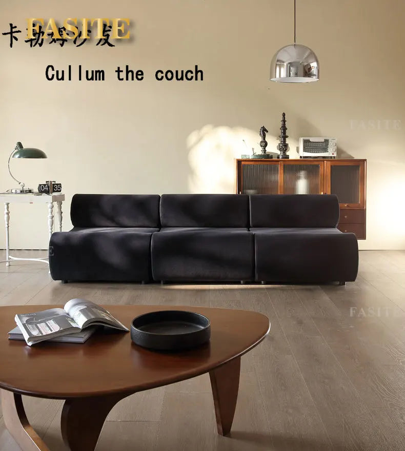 Living room small unit black single person three person module combination minimalist modern sofa chair