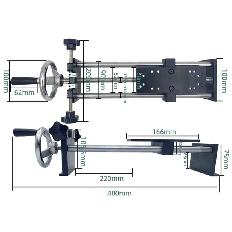 Hand-Cranked Horizontal Force Gauge Test Stand Push-Pull Force Meter HLA Spiral Rack 500N/50KG NEW
