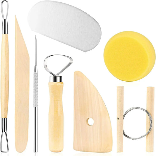 MMOOKA MMOOKA 8Pcs/Set Clay Tools DIY Ceramics Molding Tools Wood Knife Pottery Tool Set Clay Sculpting Kits Carving Ceramic Tools PracticalMMOOKA.COM