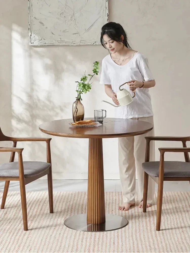 MMOOKA Round Dining Coffee Table Sets Wooden Chair Minimalist Living RoomDesigner Table Console Huismeubilair Modern Furniture