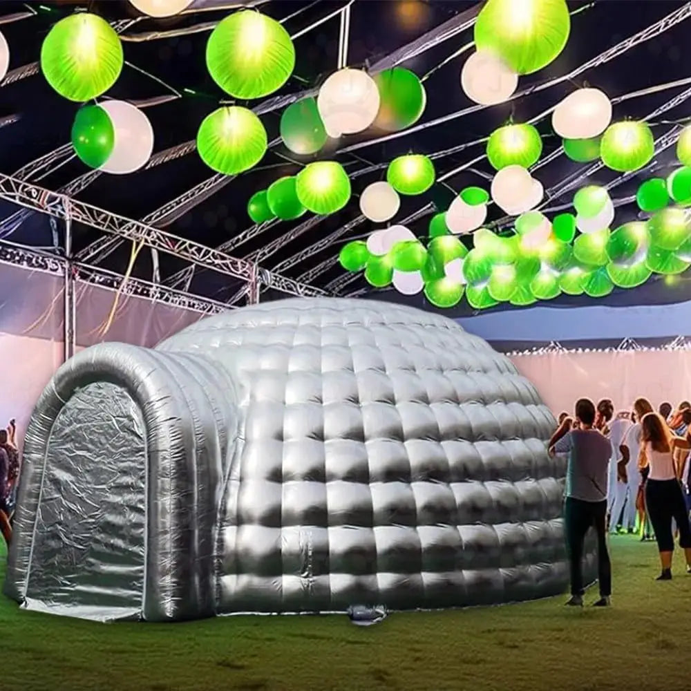 ANTNX Outdoor Portable Inflatable Igloo Dome Tent With Built-In RGB Light Black Dome House For Club Party Wedding Event Decoration ANTNX.COM