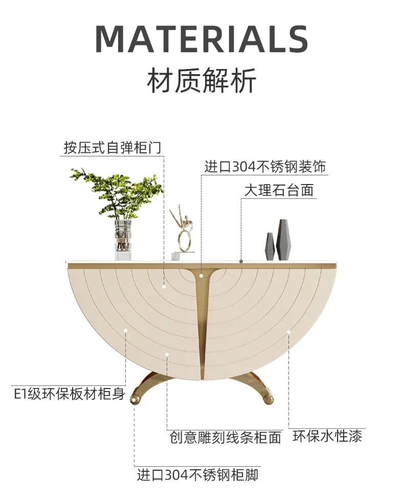 MMOOKA Light Luxury Minimalist Modern Minimalist Living Room Aisle Console Stone Plate