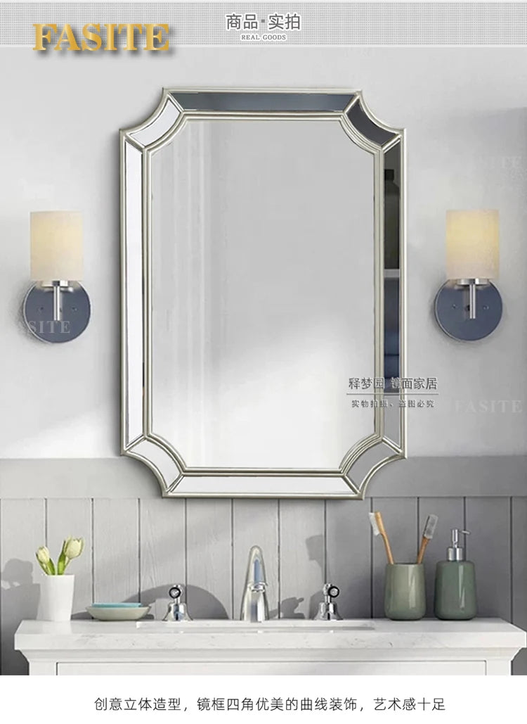 Nordic style three-dimensional decorative mirror hotel entrance bathroom