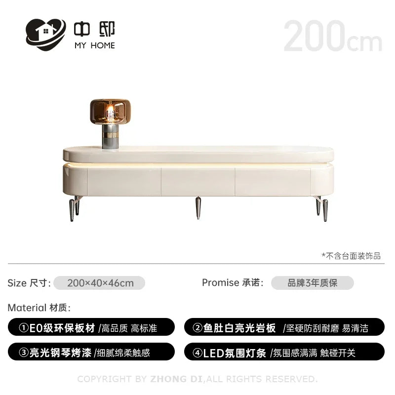 MMOOKA Light Luxury Modern Simple High Sense Stone Plate Living Room New French Cream Style Home Floor