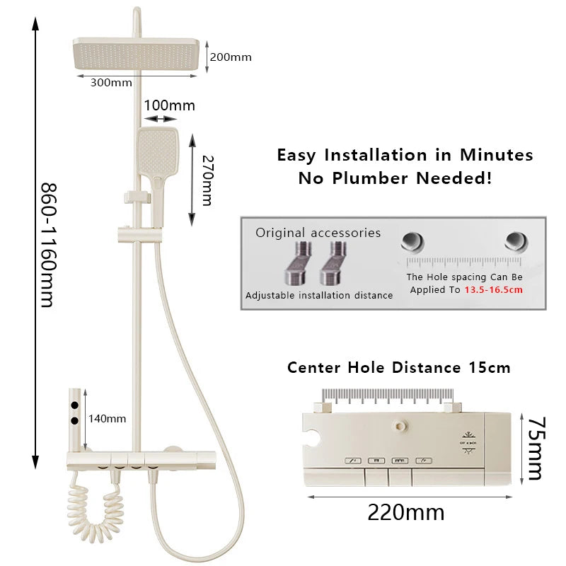 MMOOKA Milk White Waterfall Shower System for Bathroom Modern Bath Crane Mixer Tap Shower Faucets Water Saving Rain Bathtub Shower Set MMOOKA.COM