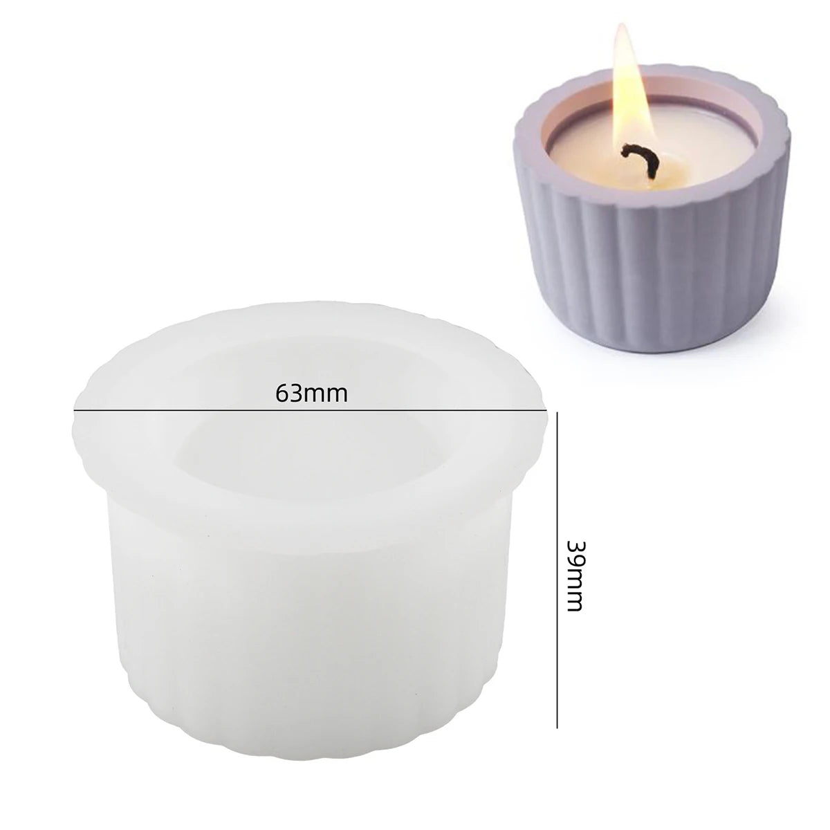 MMOOKA MMOOKA DIY Round Striped Jar with Lid Silicone Mold Concrete Plaster Pottery Candle Jar Storage Cup Jar Mold Home Decoration CraftsMMOOKA.COM