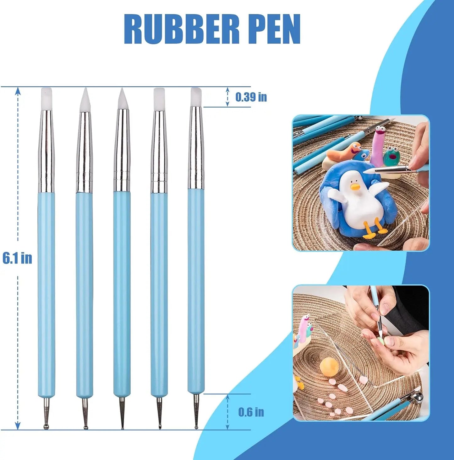 MMOOKA Polymer Modeling Clay Sculpting Tools Dotting Pen Ball Stylus, Pottery Ceramic Clay Indentation Tools Set for DIY Nail Art CraftMMOOKA.COM