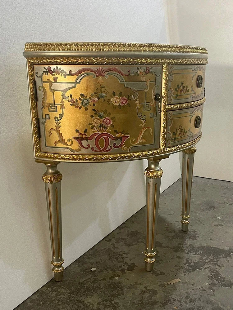 MMOOKA French Luxury Hand-Painted Gilding-Door American Living Room Entrance Cabinet European Solid Wood Birch