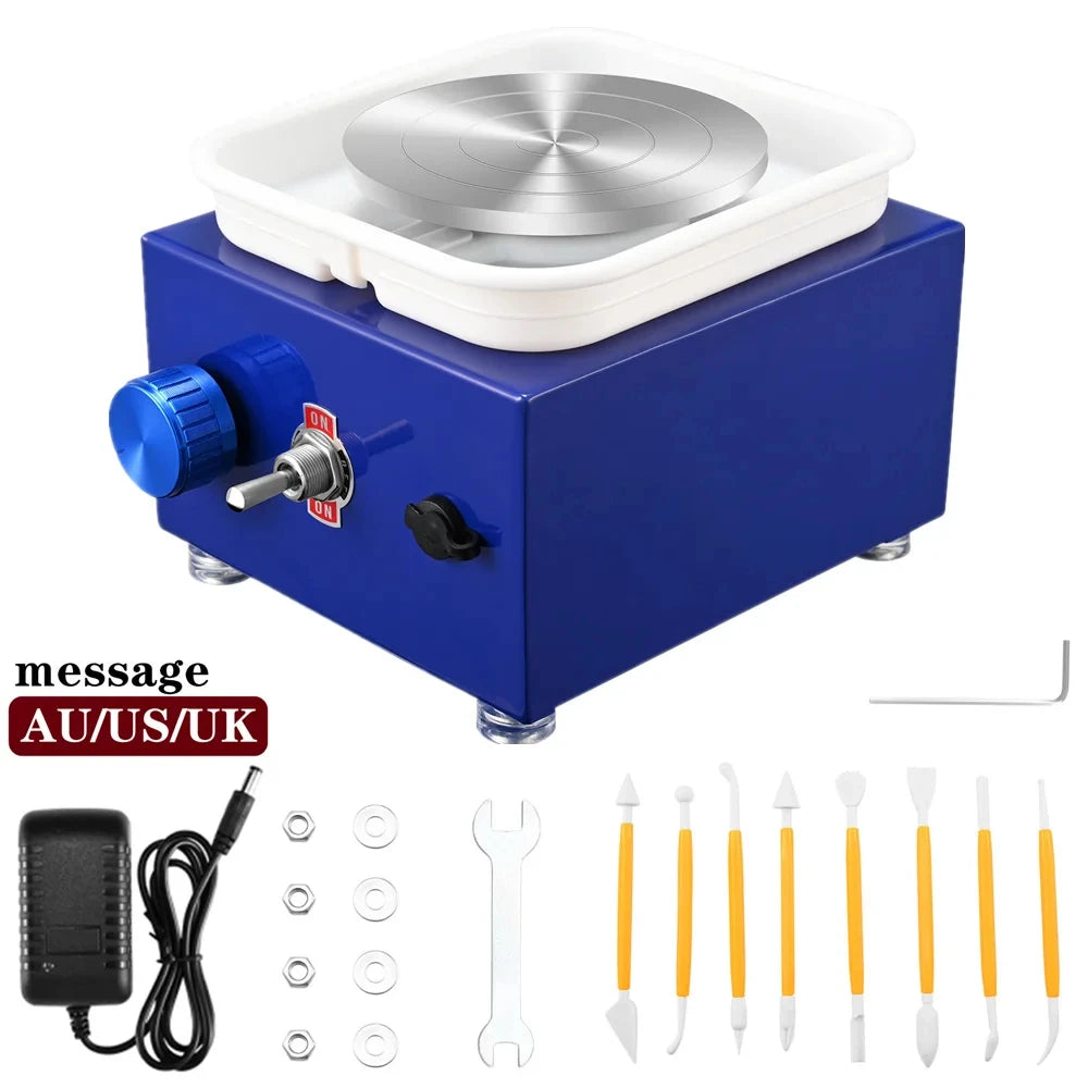 MMOOKA MMOOKA Electric Pottery Wheel Machine, Mini Pottery Forming Machine, Pottery Machine with Clay Sculpting Tools, 10CM Pottery TurntableMMOOKA.COM