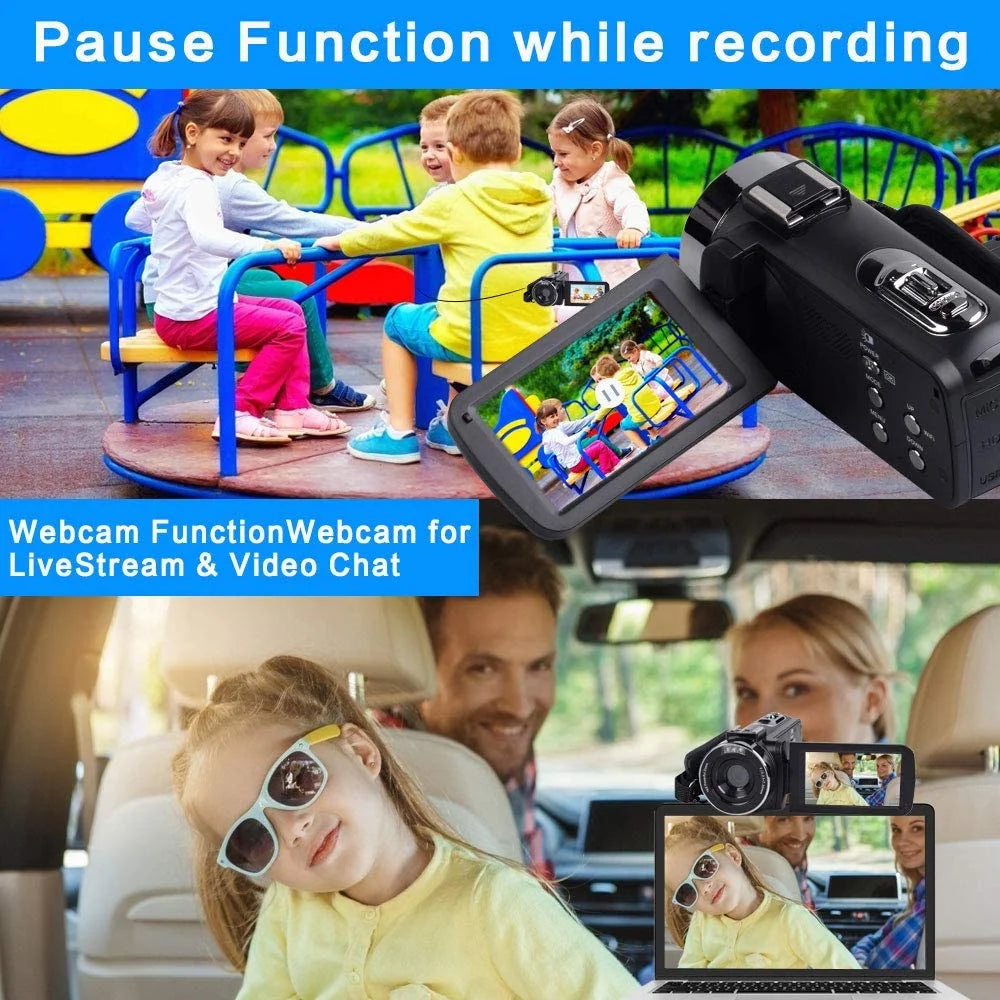 MMOOKA 2025 Outdoor Video Camcorder WiFi IR Night Vision 56MP Fill Light Touch Vlogging For Tiktok Youbute Webcam Camera Recorder