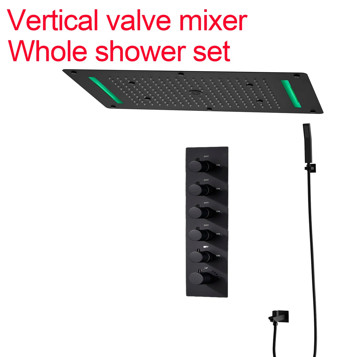 ANTNX Bathroom Ceiling Concealed 700x380mm Shower Head Panel Set Constant Temperature Valve Mixer Handheld Shower ANTNX.COM