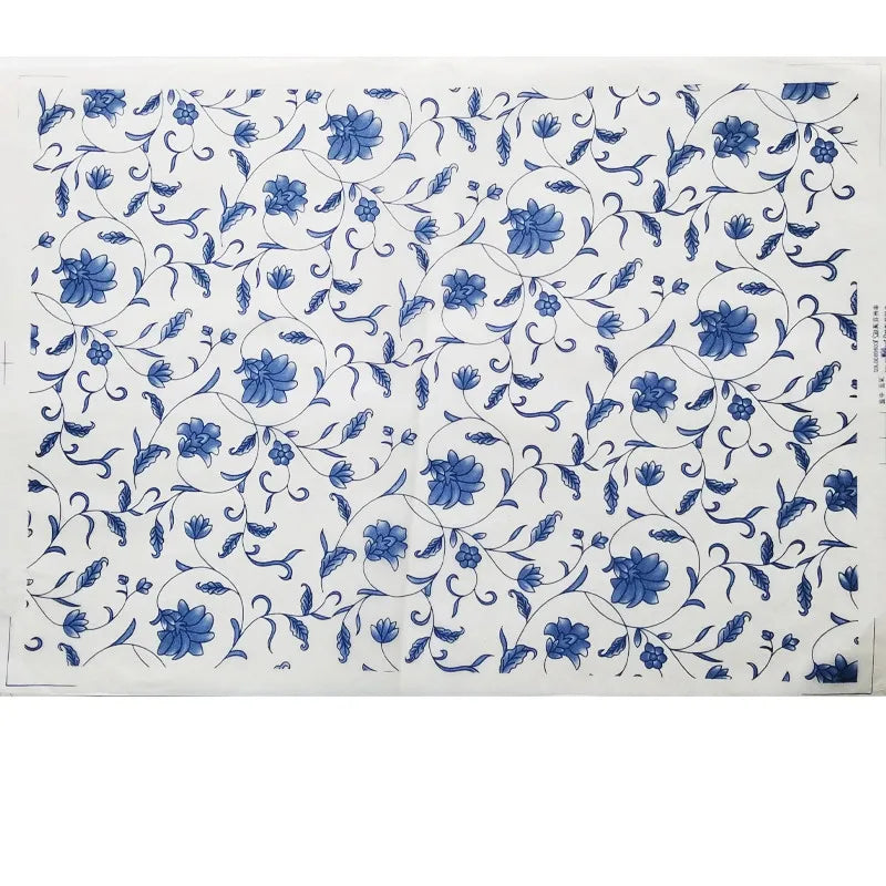 MMOOKA 1PCS New Pottery Ceramics Clay Transfer Paper Glaze Underglaze Flower Paper Jingdezhen Blue and White Porcelain Decal PaperMMOOKA.COM