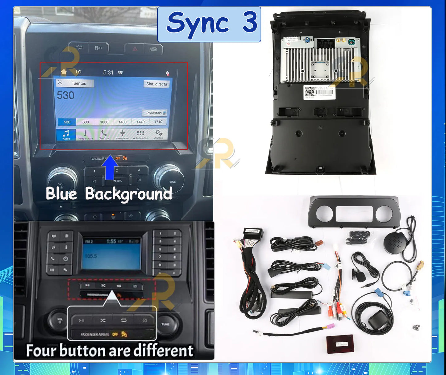 MMOOKA 14.4" Android 13 8G 128G For Ford Raptor F150 2015-2022 F250 F350 F450 2017-2022 1 Din Screen Bluetooth Car Radio Player Stereo