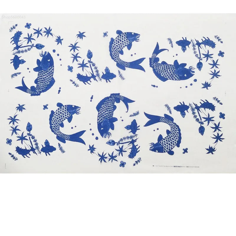 MMOOKA 1PCS New Pottery Ceramics Clay Transfer Paper Glaze Underglaze Flower Paper Jingdezhen Blue and White Porcelain Decal PaperMMOOKA.COM