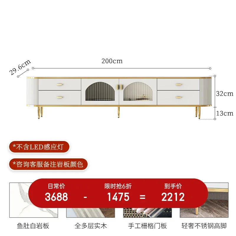 MMOOKA Light Luxury Modern Simple High Sense Stone Plate Living Room New French Cream Style Home Floor