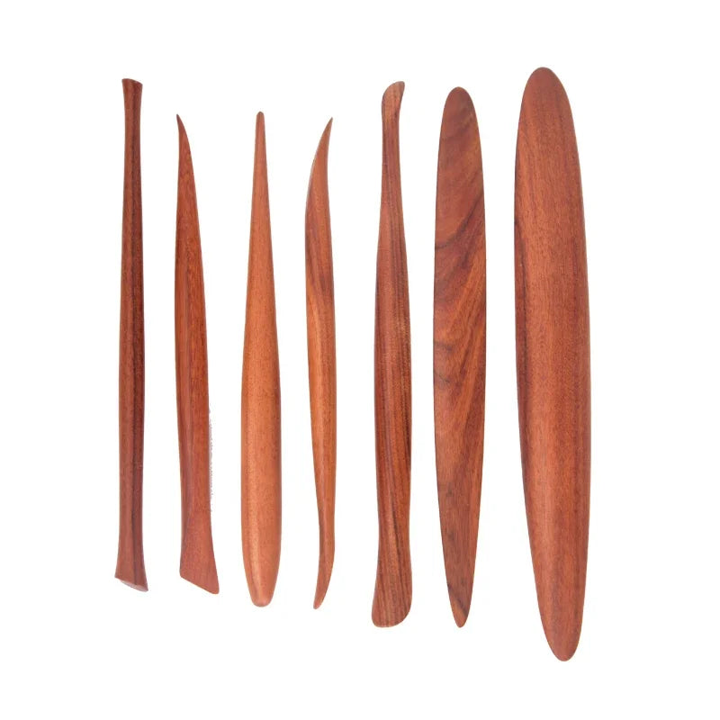 MMOOKA MMOOKA 7-piece Pottery Tools Carving Crafts Wooden Clay Sculpture Knives Pottery Sharpening Modeling Pottery Clay Ceramic ToolsMMOOKA.COM