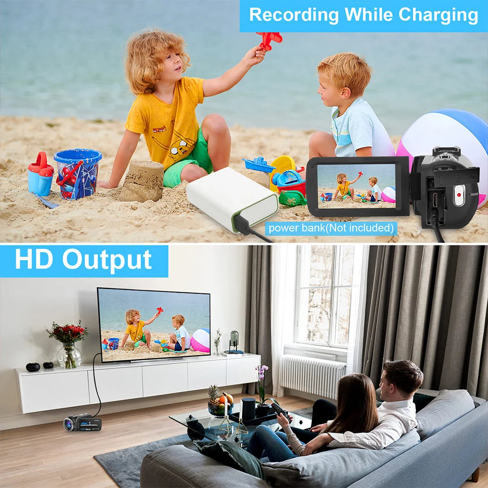 MMOOKA 2025 Video Camera YouTube for Tiktok Vlogging IR Night Vision UHD 4K Webcam 56MP 18X Digital Tiktok Camcorder