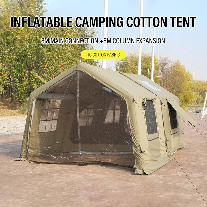 에어텐트8+8㎡Automatic Large Extend Inflatable Camping Tent Outdoor Quick Opening Tents 6-8 Person Hall Ridge Tent Family Gathering