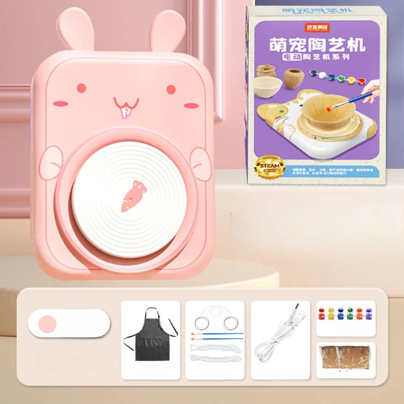 MMOOKA MMOOKA Cute Pet Pottery Machine Toy Children's Handmade DIY Electric Non Burning Clay Pulling Tool Set Anti Drop Material WearMMOOKA.COM