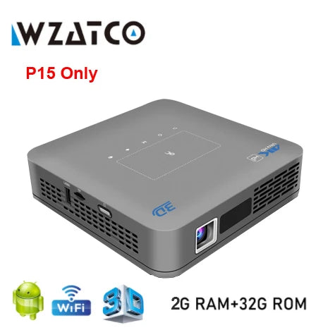 ANTNX WZATCO P15 1080P DLP Smart 3D Projector Portable MINI Projectors Android BT 5.4 Support 4K Video Home Theater Beamer Proyector ANTNX.COM