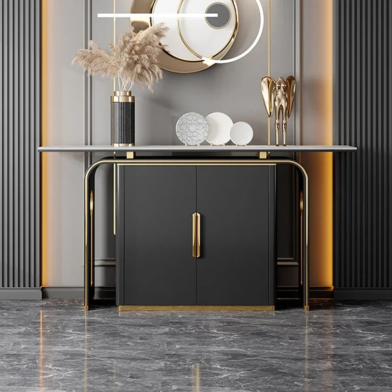MMOOKA Light Luxury Modern Minimalist Marble Wall Entrance Cabinet Hotel Villa Corridor