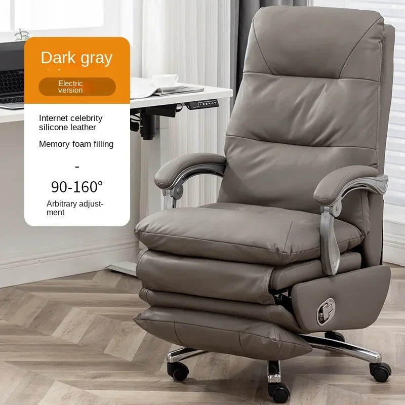 MMOOKA Study Ergonomic Office Chairs Leather Swivel Pedicure Accent Office Chairs Floor Rolling Lounge Sillas Oficina Furniture Wrx
