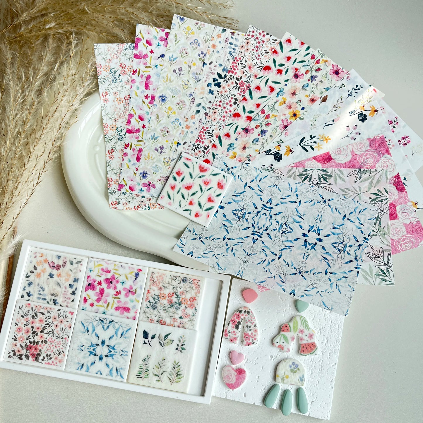 MMOOKA MMOOKA Polymer Clay Watercolor Transfer Paper Engraving Printing Modeling Decorative Paper Handmade Ceramic Craft Pottery Making ToolsMMOOKA.COM
