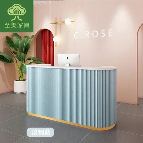 MMOOKA Clothing Store Small Cashier Beauty Light Luxury Bar Counter Arc Front Desk Reception Desk Commercial