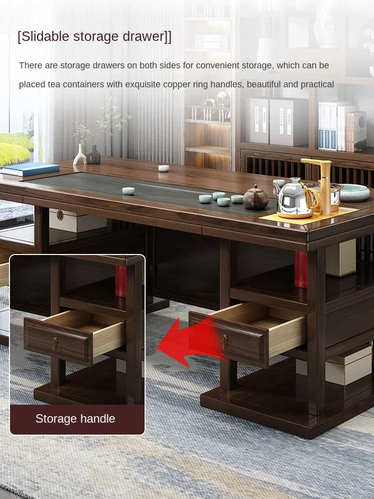 MMOOKA Solid Wood Table-Chair Set New Chinese Household One Table Five Chairs Kung Fu Tea Brewing Sets