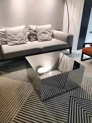 MMOOKA Stainless Steel Special-Shaped Coffee Table Irregular Combination Silver Mirror Living Room Tea Table Coffee Table