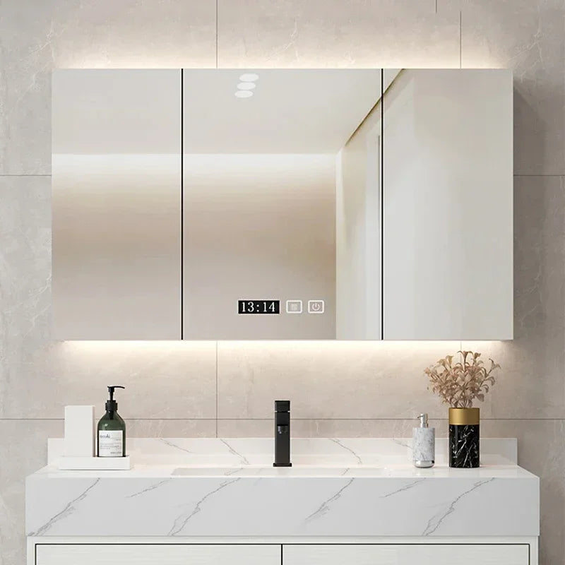 MMOOKA Wall Mounted Bathroom Cabinets Wall Mounted Mirror Aesthetic Vanity Bathroom Cabinet Smart Meubles De Salle De Bains Shelf