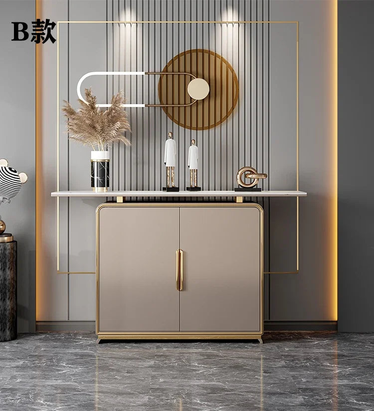 MMOOKA Light Luxury Modern Minimalist Marble Wall Entrance Cabinet Hotel Villa Corridor