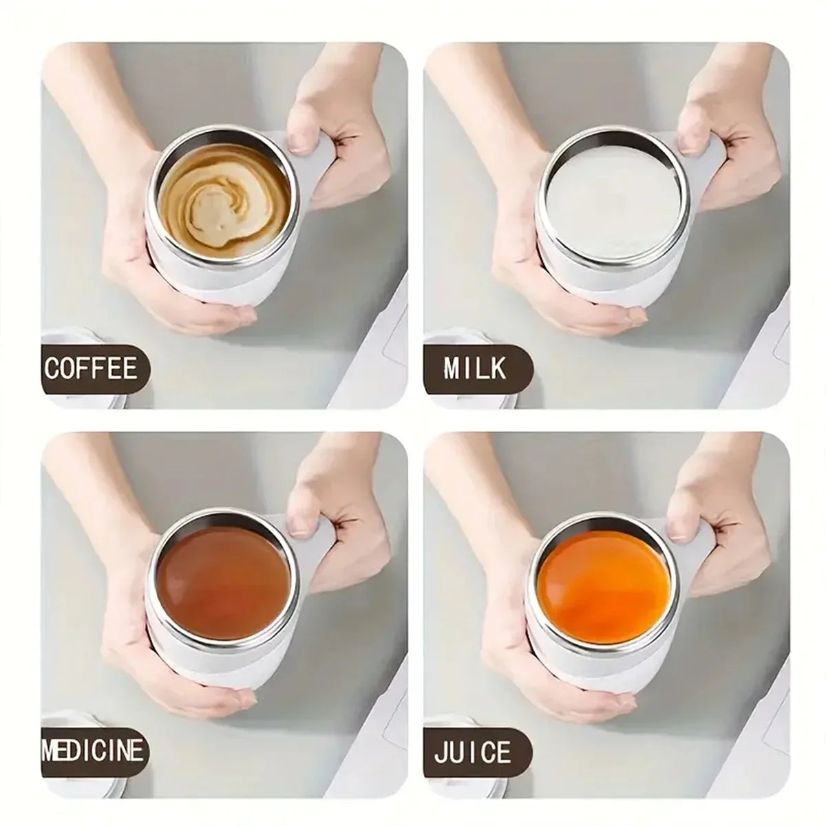 MMOOKA EXSX Automatic mixing cup rechargeable magnetic coffee cup, waterproof automatic mixing cup, suitable for office/kitchen/travel.