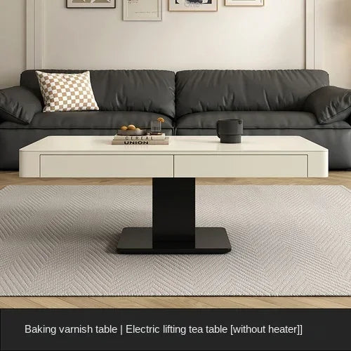 MMOOKA Modern Simple Lifting Coffee Table Dual-Use Living Room Creative Solid Wood Coffee Table