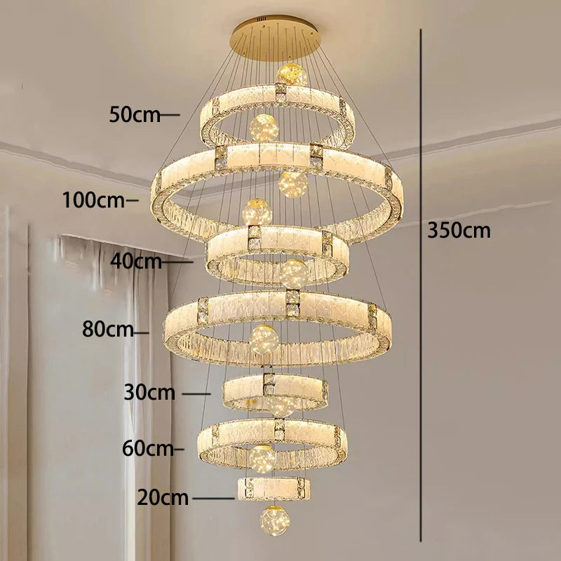 Modern home decoration crystal chandelier, stair Pendant lamp, living room Pendant lights, interior lighting