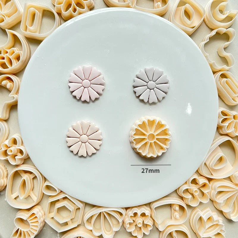 MMOOKA MMOOKA Flower Soft Pottery Earrings Polymer Clay Cutter Hollow Geometric Pattern Mold DIY Ceramic Earrings Jewelry Pendants Clay ToolsMMOOKA.COM