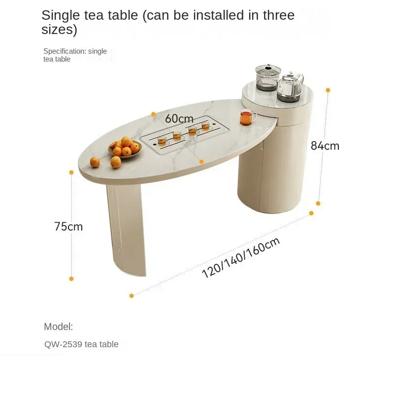 MMOOKA Balcony Small Tea Table Stone Plate Light Luxury Tea Making Table Kung Fu Tea Table Modern