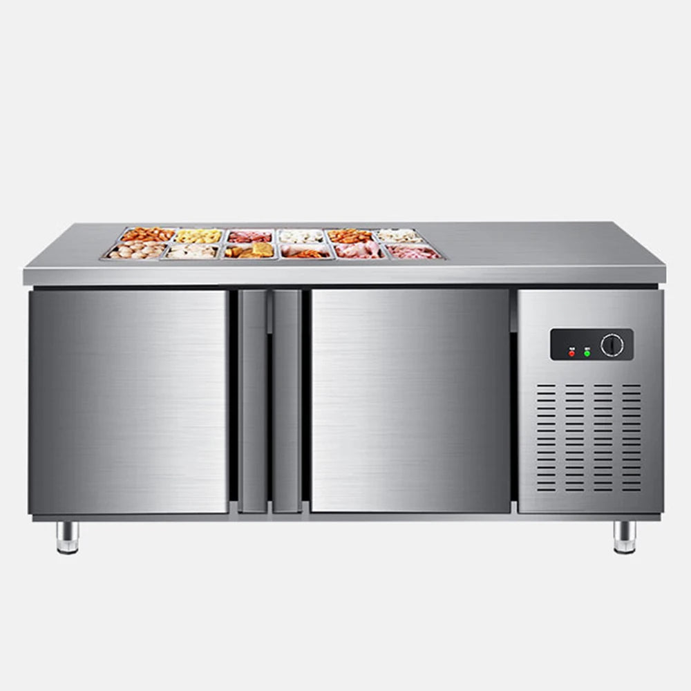 ANTNX 60 Inches 2 Door Mega Top Sandwich Prep Table Refrigerator -Refrigerated Salad Prep Station Counter Table ANTNX.COM