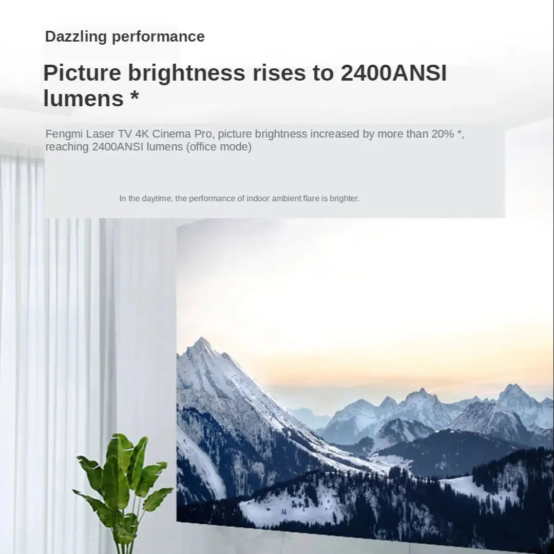 Formoive Fengmi 4K Cinema Pro Laser Projection TV 2400 ANSI Lumens Smart Projector 2.4G/5G Dual Wifi Home Theater Beamer English