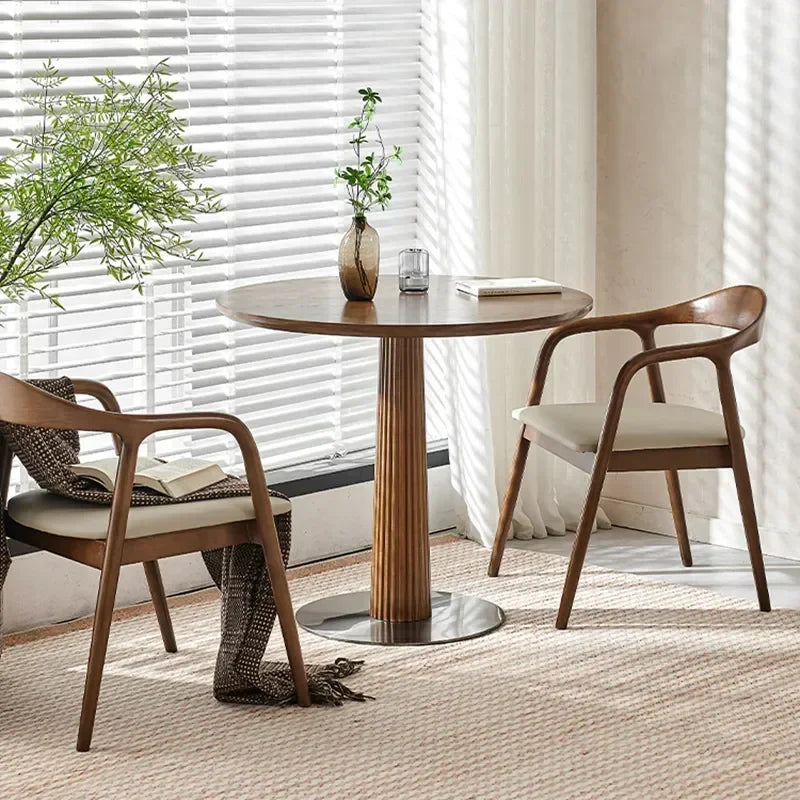 MMOOKA Round Dining Coffee Table Sets Wooden Chair Minimalist Living RoomDesigner Table Console Huismeubilair Modern Furniture