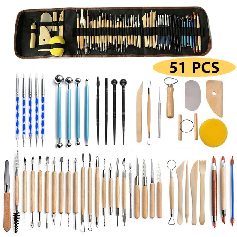 MMOOKA MMOOKA 8-61Pcs Pottery Clay Sculpting Tools, Ceramic Carving Kit Crafts Cake Ceramics Clay Sculpting Carving Pottery Modeling Tool SetMMOOKA.COM