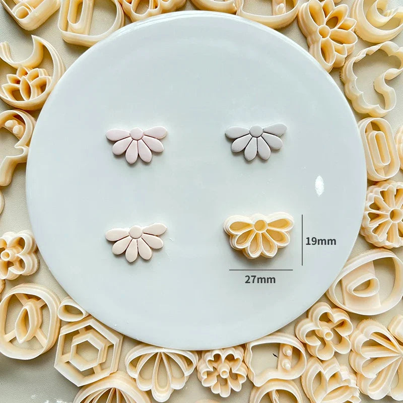 MMOOKA MMOOKA Flower Soft Pottery Earrings Polymer Clay Cutter Hollow Geometric Pattern Mold DIY Ceramic Earrings Jewelry Pendants Clay ToolsMMOOKA.COM