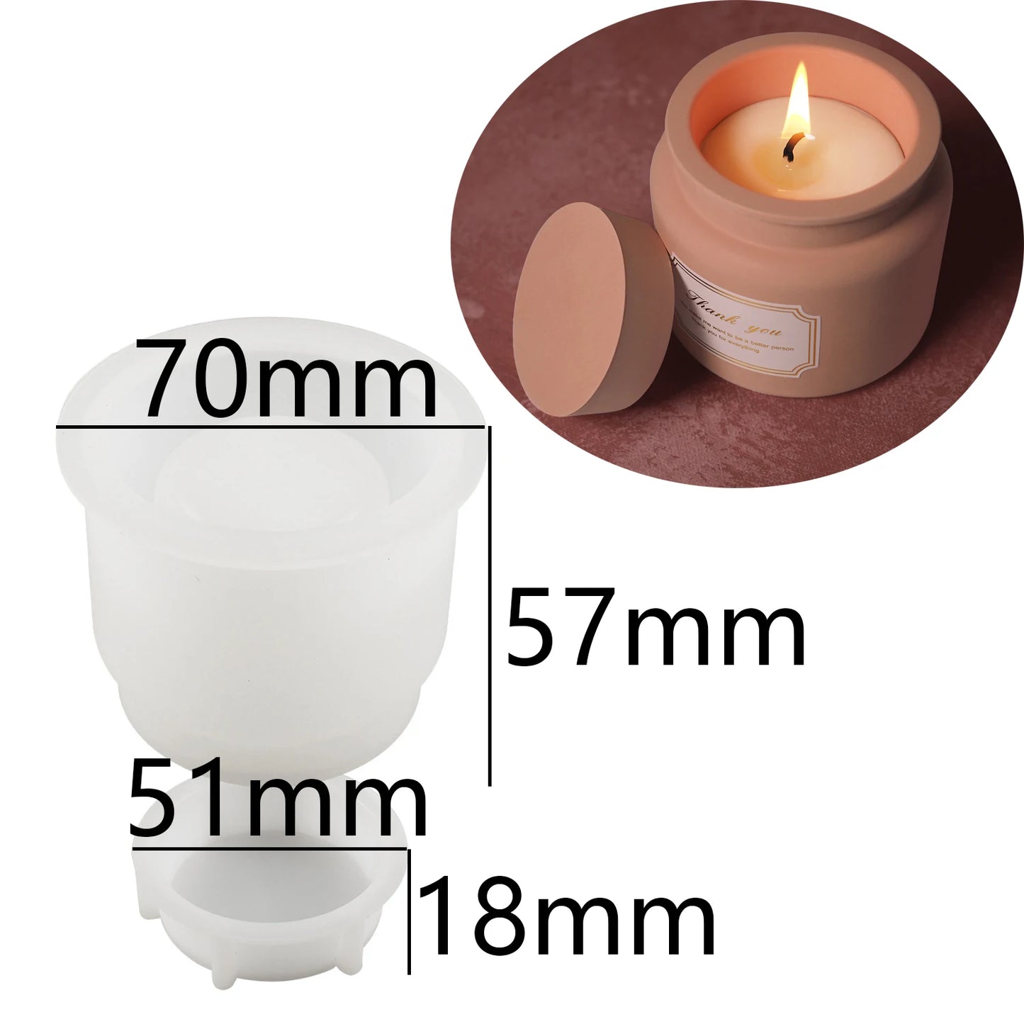 MMOOKA MMOOKA DIY Round Striped Jar with Lid Silicone Mold Concrete Plaster Pottery Candle Jar Storage Cup Jar Mold Home Decoration CraftsMMOOKA.COM