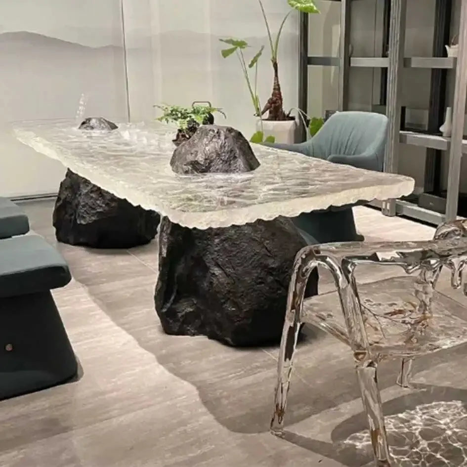 ANTNX Luxury Modern Coffee Table Organizer Aesthetic Transparent Coffee Table Minimalist Italian Standing Glass Meubles Furniture ANTNX.COM